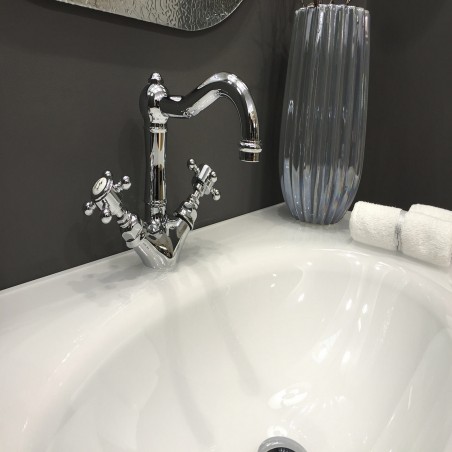 Officina Nicolazzi Tradizionale, Single-lever automatic discharge washbasin, swivel barrel