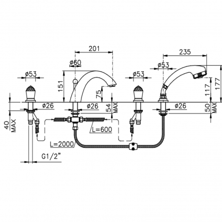 Officina Nicolazzi Cristallo, Pool edge assembly 4 holes