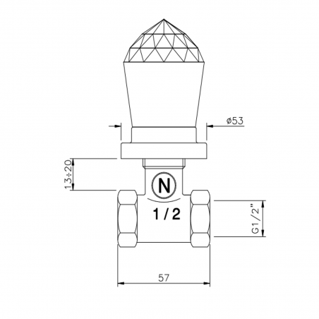 Officina Nicolazzi Cristallo, Robinet darrêt 1/2"