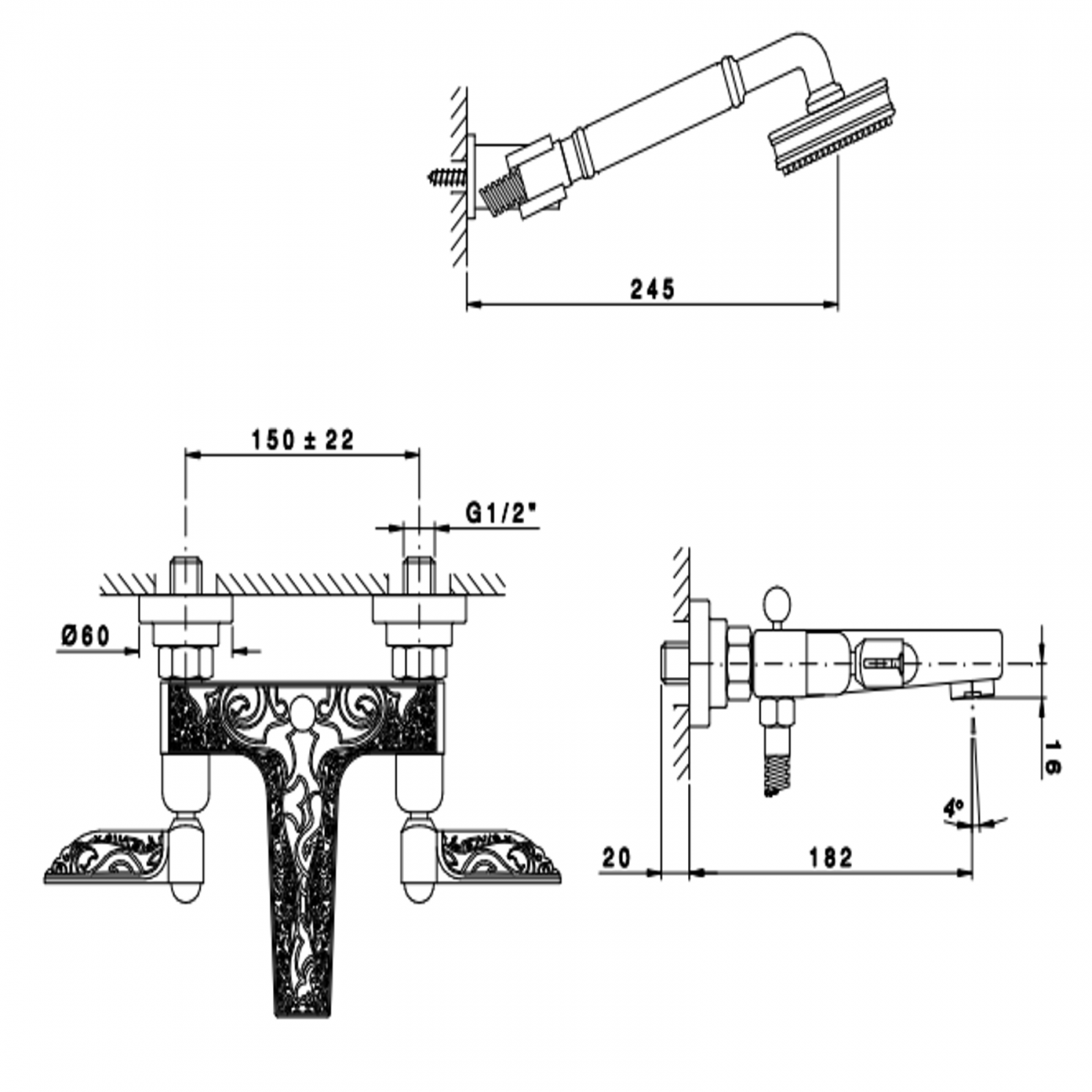 Officina Nicolazzi Liberty, Bathtub group with outdoor shower duplex