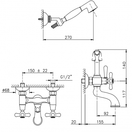 Officina Nicolazzi Nuova Brenta, Gruppo vasca con doccia esterno duplex