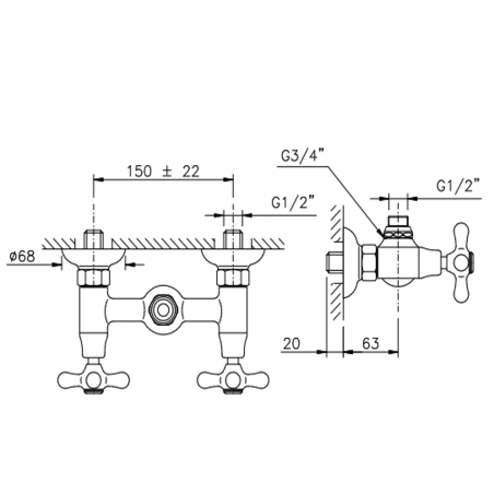Officina Nicolazzi Nuova Brenta, Gruppo doccia esterno (senza flex e doccia)
