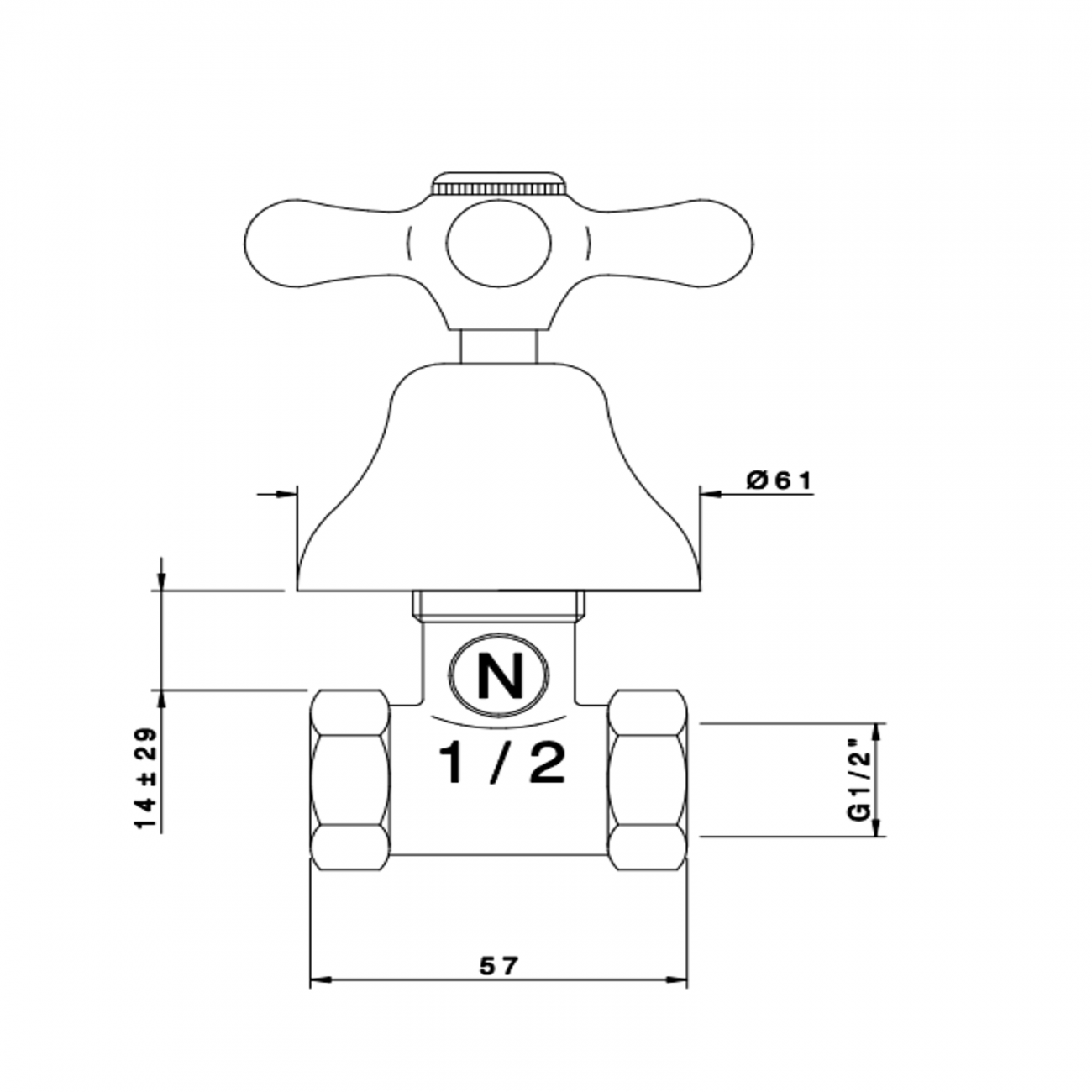 Officina Nicolazzi Nuova Brenta, Built-in stop valve 1/2"