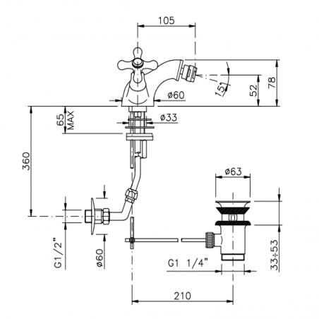 Officina Nicolazzi Nuova Brenta, Monotrou bidet vidange automatique
