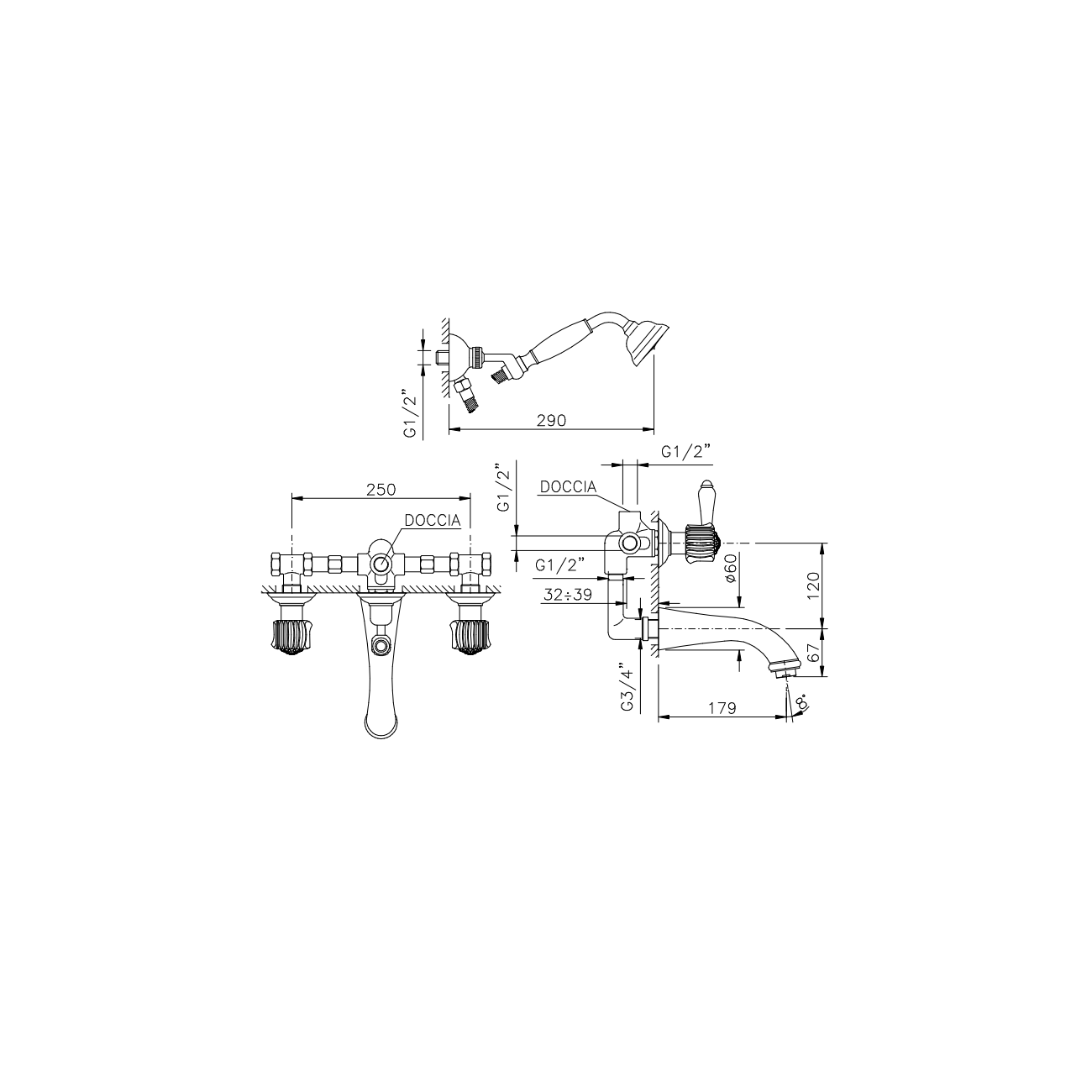 Officina Nicolazzi Onice, Wall mounted dispense tank unit