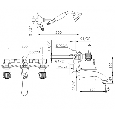Officina Nicolazzi Onice, Wall mounted dispense tank unit