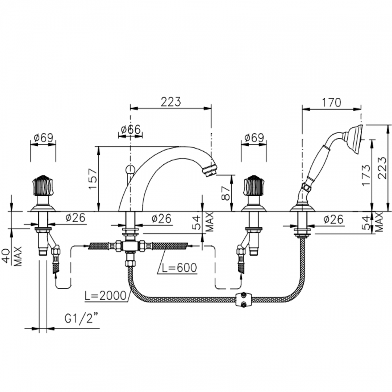 Officina Nicolazzi Onice, Pool edge assembly 4 holes