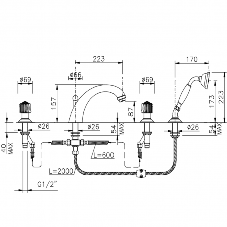 Officina Nicolazzi Onice, Pool edge assembly 4 holes