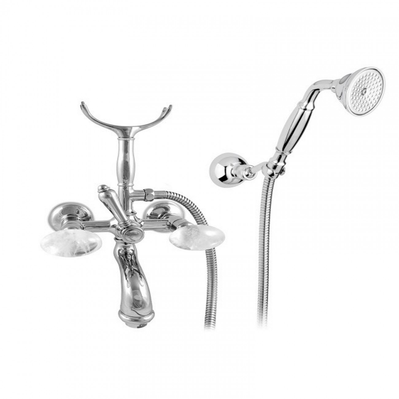 Officina Nicolazzi Cristallo di Rocca, Bathtub group with outdoor shower duplex