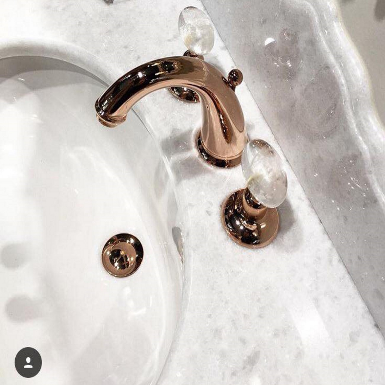 Officina Nicolazzi Cristallo di Rocca, Battery washbasin automatic discharge