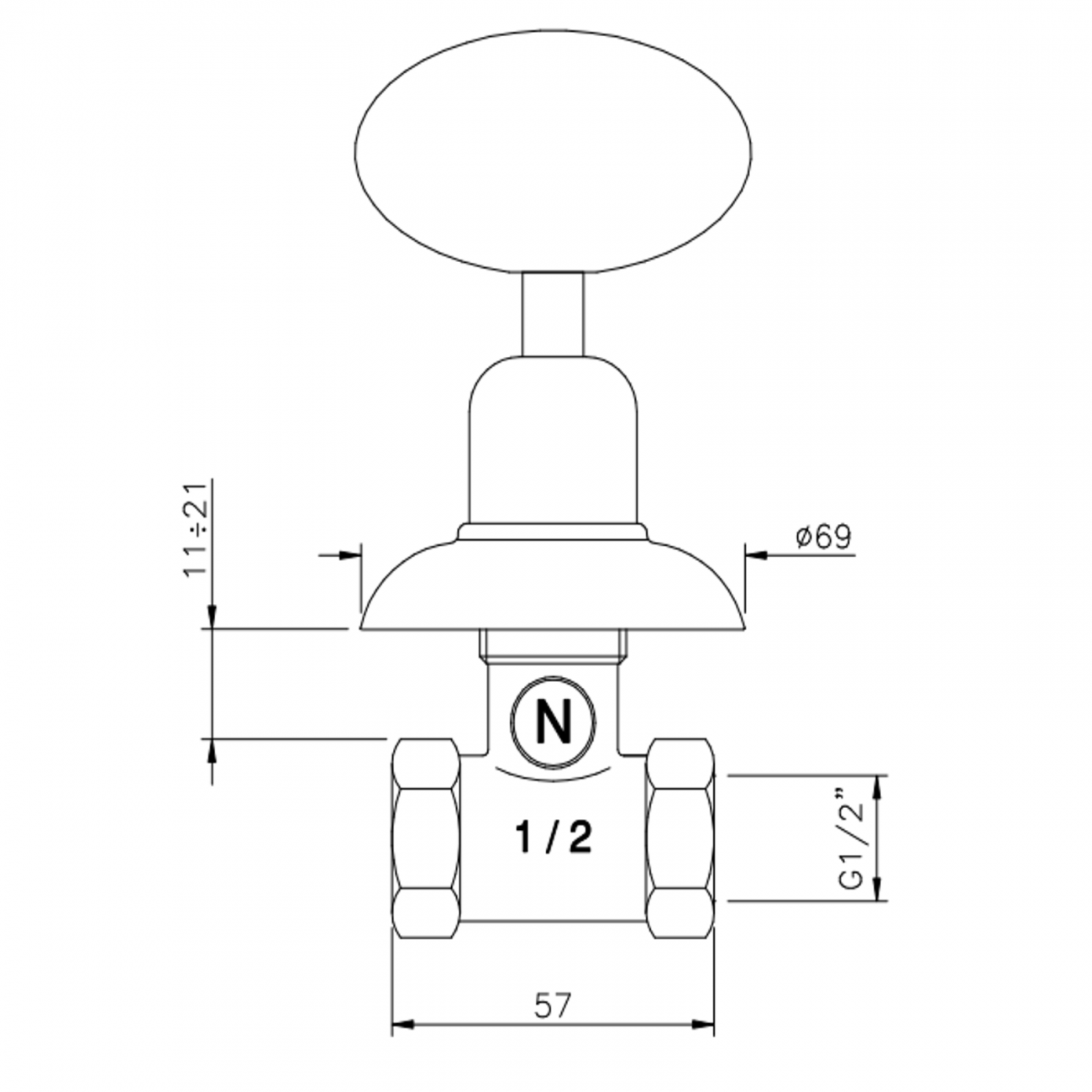 Officina Nicolazzi Cristallo di Rocca, Rubinetto d'arresto incasso 1/2"
