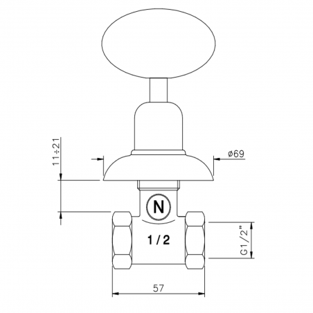Officina Nicolazzi Cristallo di Rocca, Rubinetto d'arresto incasso 1/2"