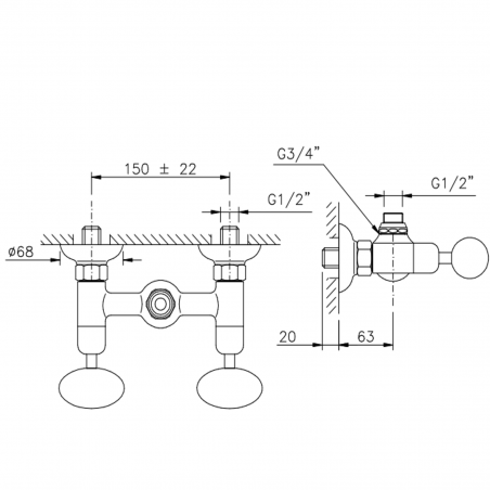 Officina Nicolazzi Cristallo di Rocca, Gruppo doccia esterno (senza flex e doccia)