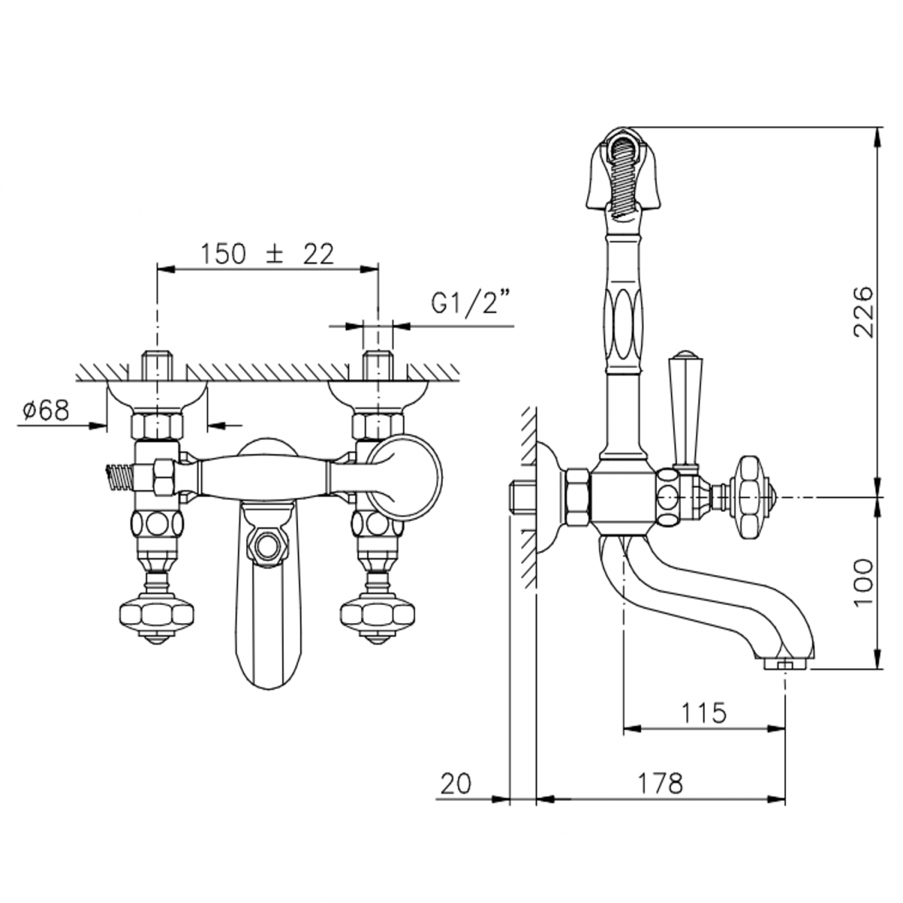 Officina Nicolazzi Teide Chic, Groupe baignoire extérieure avec douche