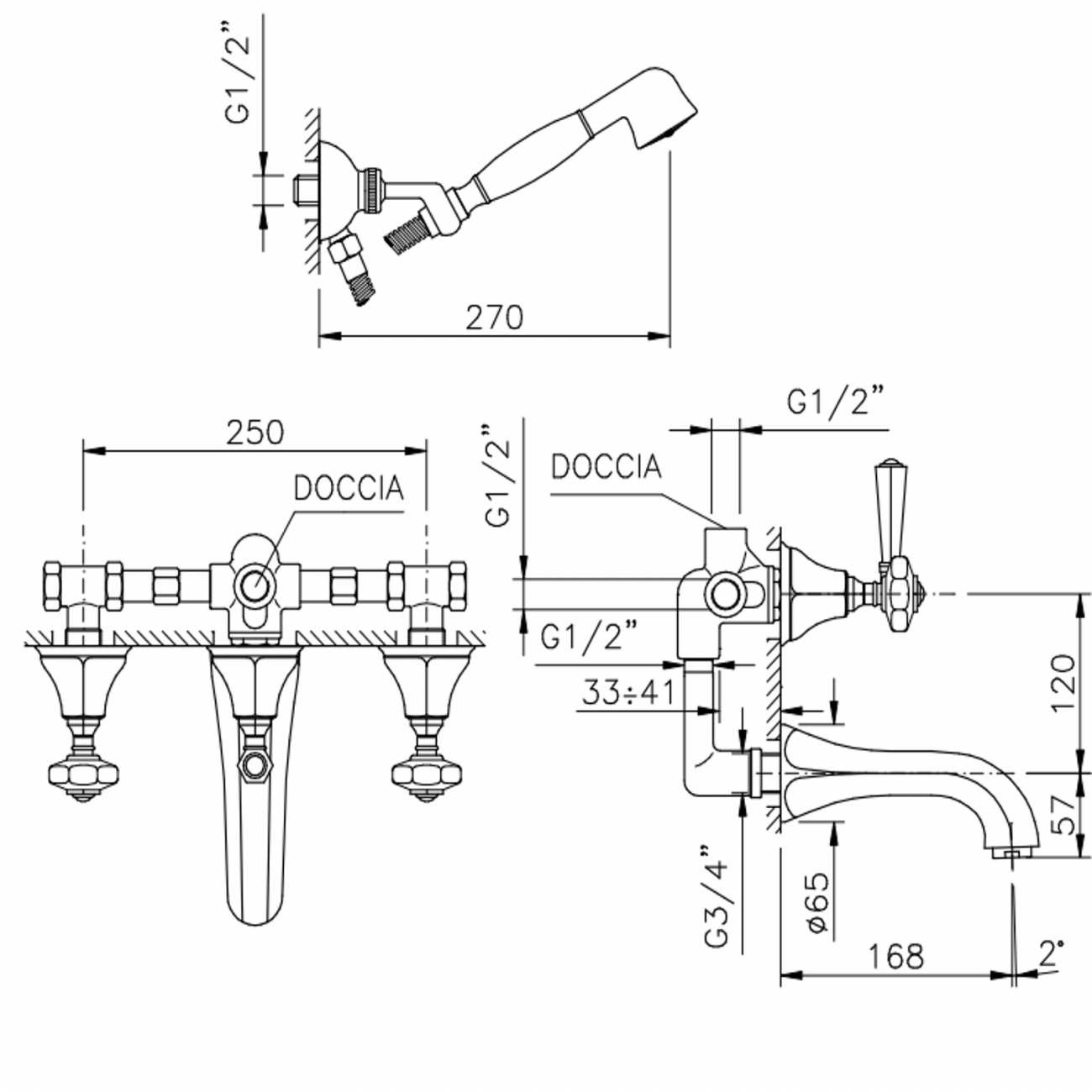 Officina Nicolazzi Tedie Chic, Wall mounted built-in tank unit