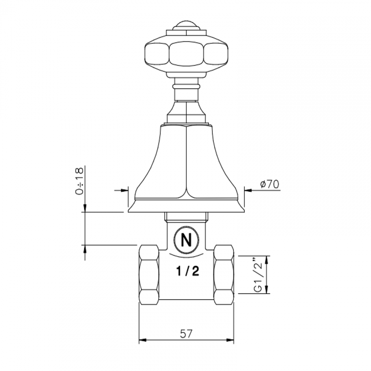 Officina Nicolazzi Teide Chic, Rubinetto d'arresto incasso 1/2"