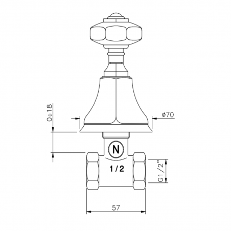 Officina Nicolazzi Teide Chic, Rubinetto d'arresto incasso 1/2"