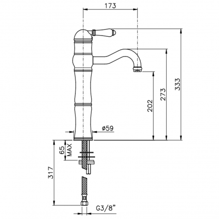 Officina Nicolazzi Monocomando Classico, Monocommande lavabo haut