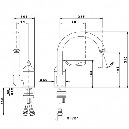 Officina Nicolazzi Signal, Monocommande lavallo canne pivotante