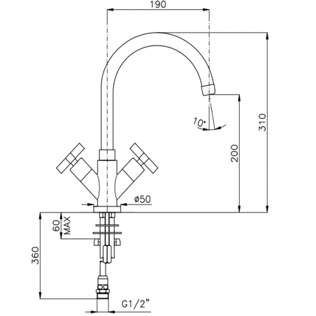Officina Nicolazzi Monte Croce, Single hole sink
