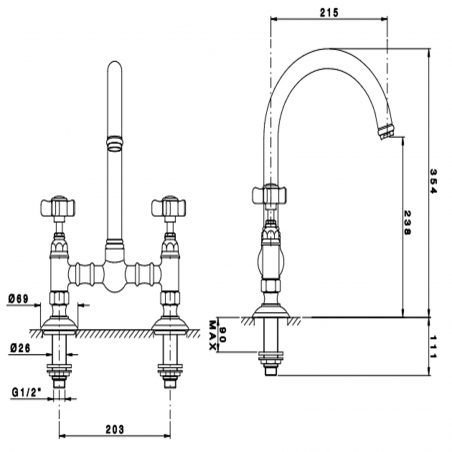 Officina Nicolazzi Dames Anglaises, Groupe évier