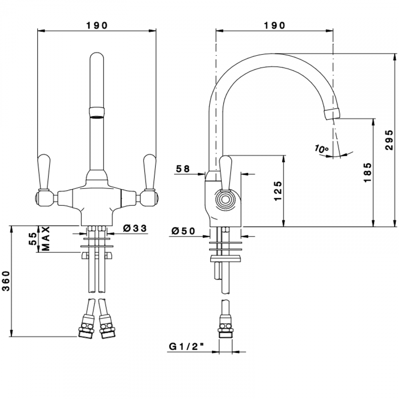 Officina Nicolazzi Mac Kinley, Évier unique