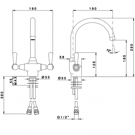 Officina Nicolazzi Mac Kinley, Évier unique