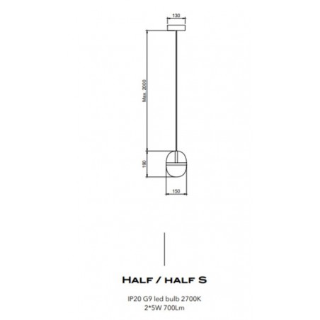 Hind Rabii Half&Half, Half S Suspension lamp