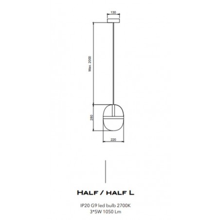 Hind Rabii Half&Half, Half L  Suspension lamp