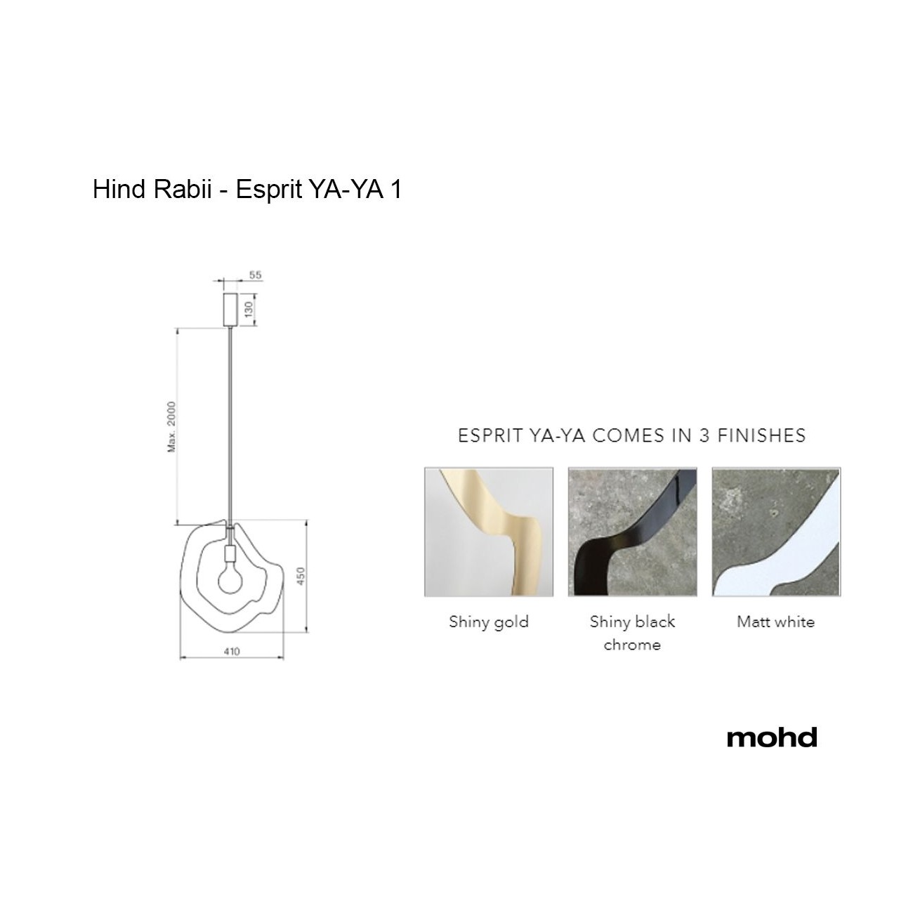 Hind Rabii Esprit YaYa 1, Suspension lamp