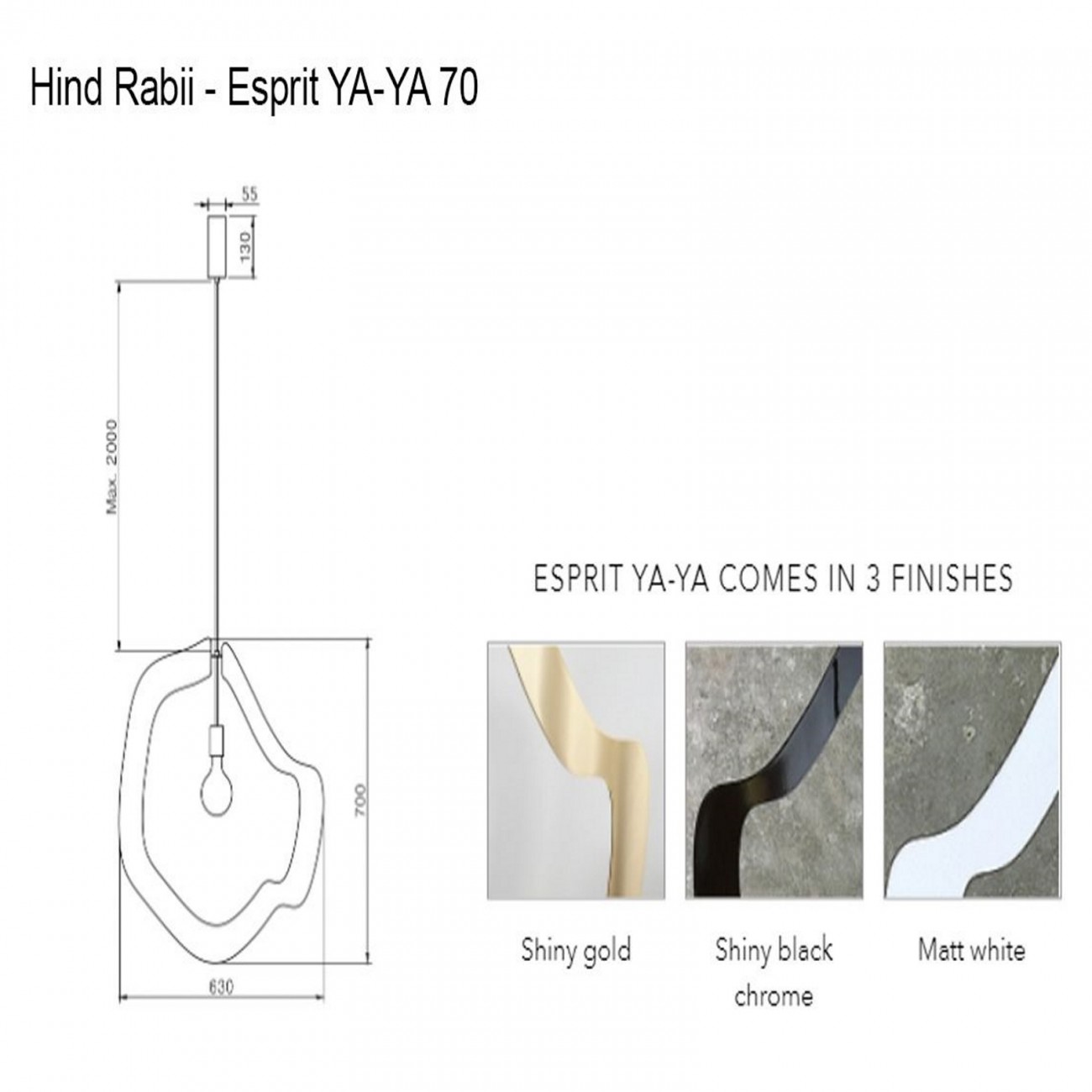 Hind Rabii Esprit Ya-Ya 70, Lampe à suspension