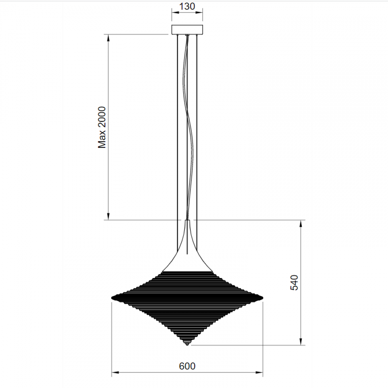 Hind Rabii Disca L, Suspension lamp