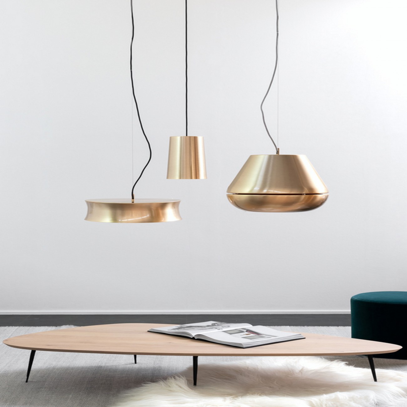 Hind Rabii 3X3X3 T1 - Gold, Suspension lamp