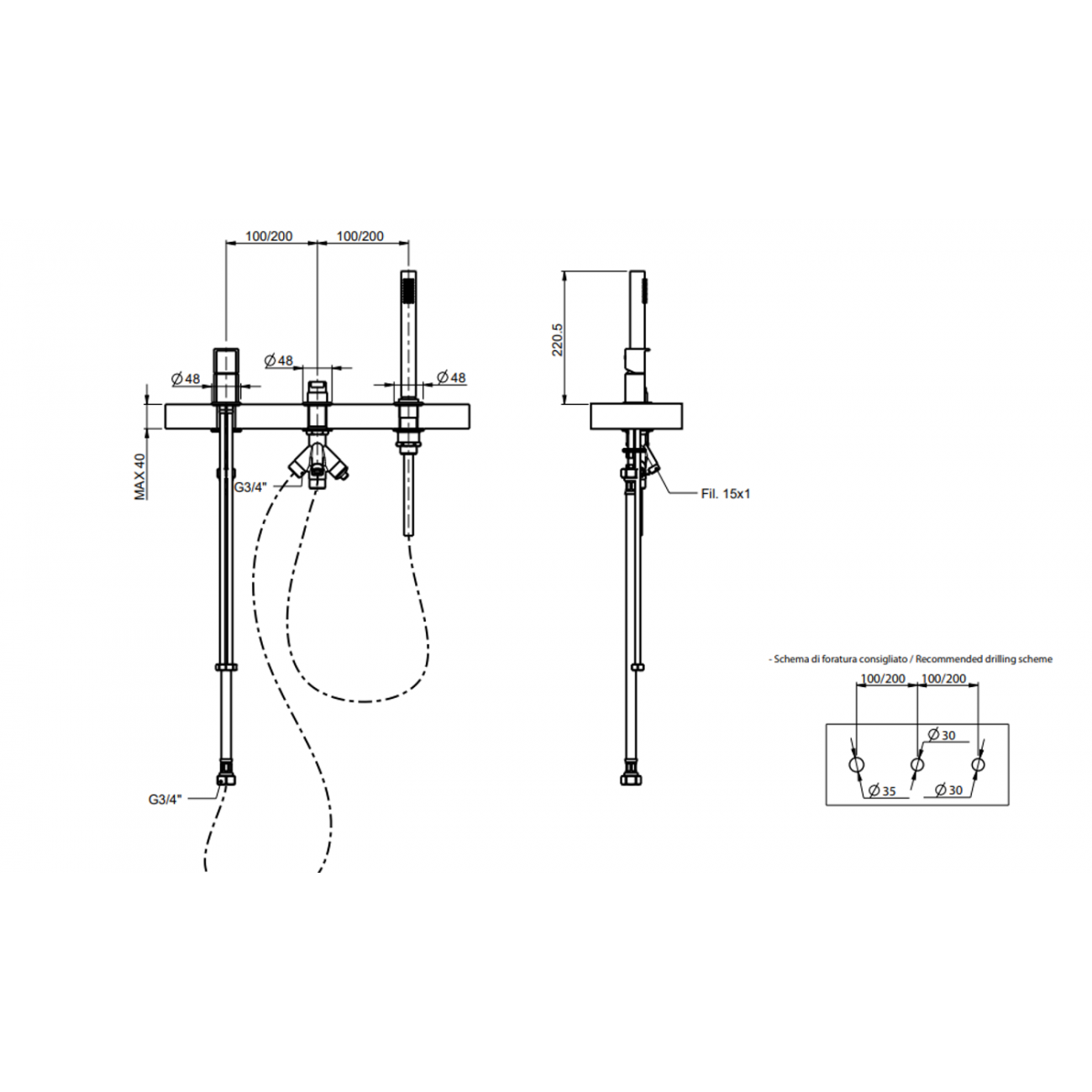 F.lli Frattini Borgia 316 Inox, Monocomando senza bocca con deviatore