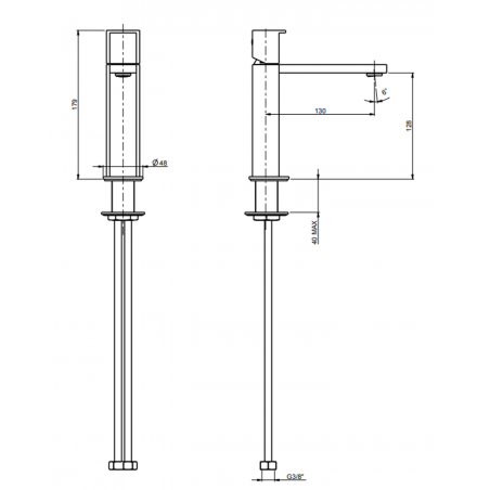 F.lli Frattini Borgia 316 Inox, Monocomando per lavabo senza scarico