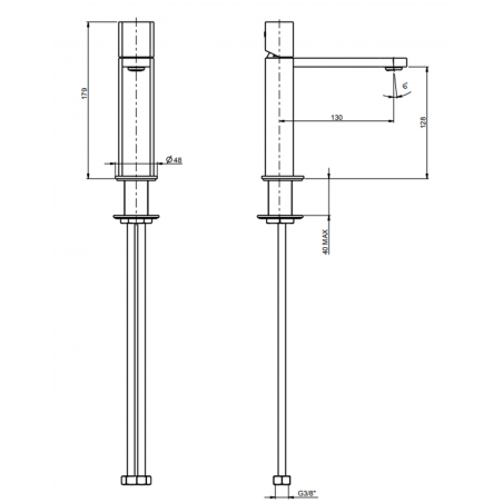 F.lli Frattini Borgia 316 Inox, Monocomando per lavabo senza scarico