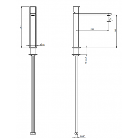 F.lli Frattini Borgia 316 Inox, Monocomando lavabo medio senza scarico