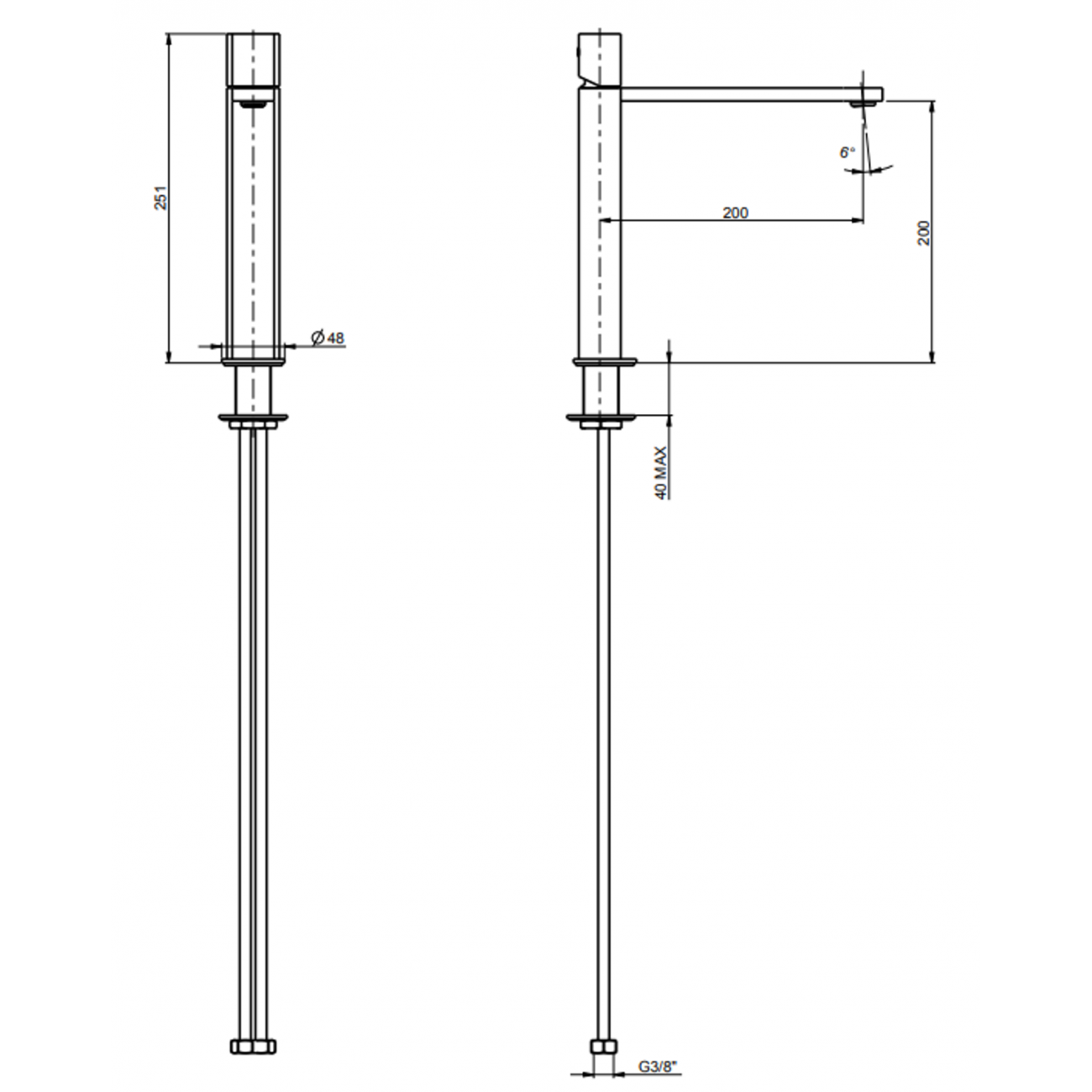 F.lli Frattini Borgia 316 Inox, Monocommande lavabo moyen sans vidange