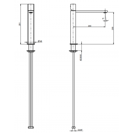 F.lli Frattini Borgia 316 Inox, Monocommande lavabo moyen sans vidange
