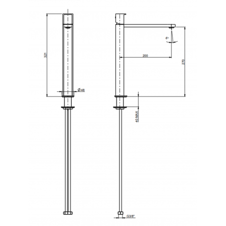 F.lli Frattini Borgia 316 Inox, Monocomando lavabo alto