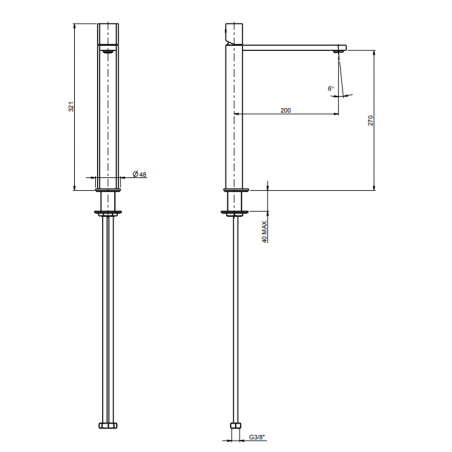 F.lli Frattini Borgia 316 Inox, Monocomando lavabo alto