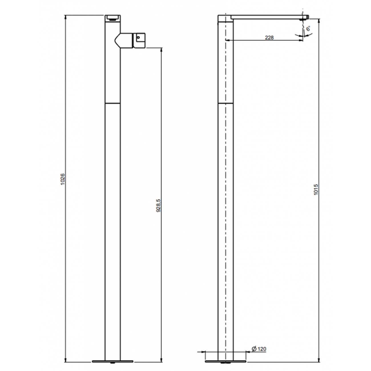 F.lli Frattini Borgia 316 Inox, Monocomando lavabo a pavimento