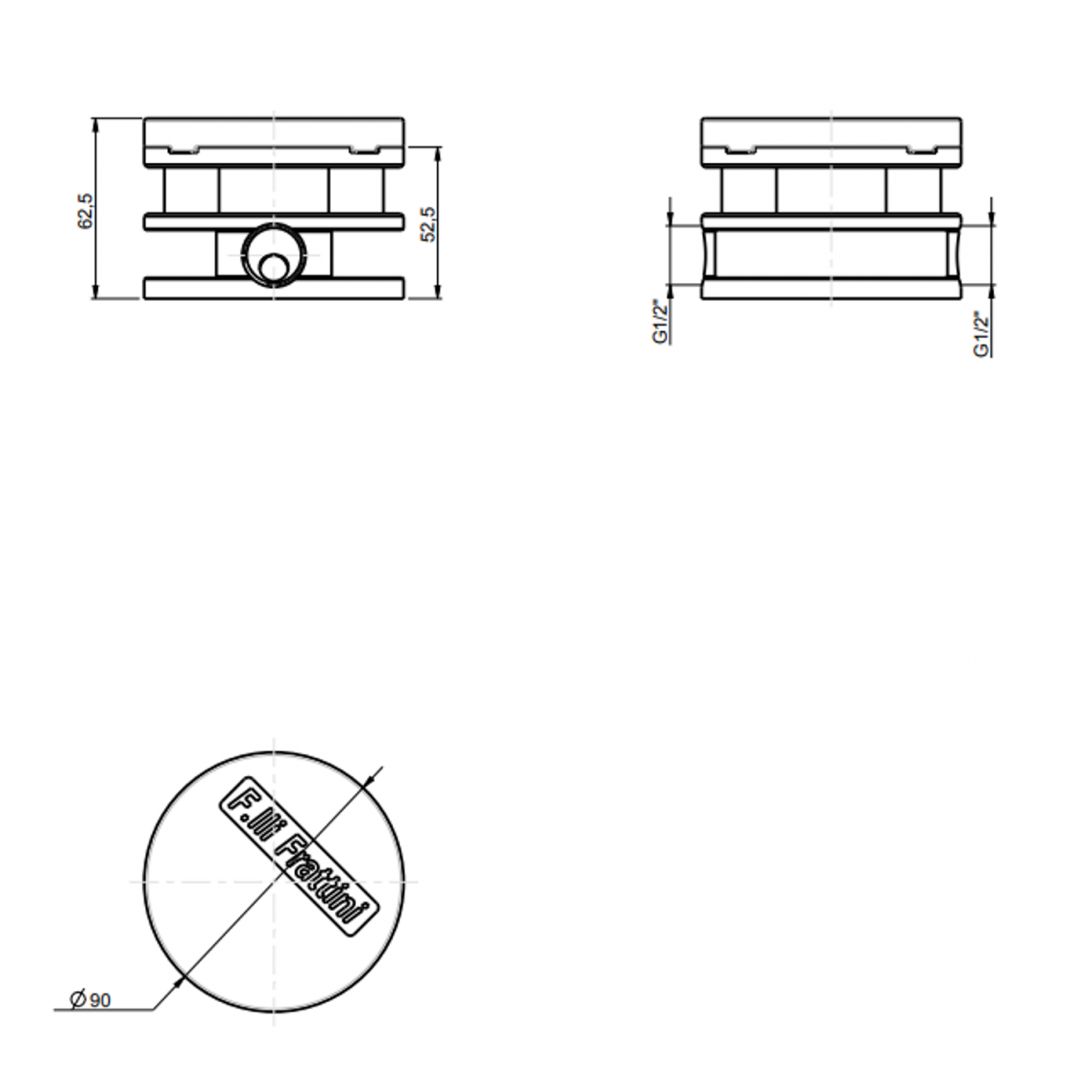 F.lli Frattini Borgia 316 Inox, Monocomando lavabo a pavimento