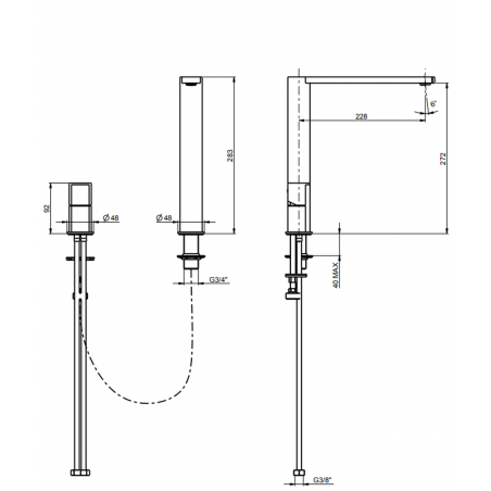 F.lli Frattini Borgia 316 Inox, Washbasin with remote control