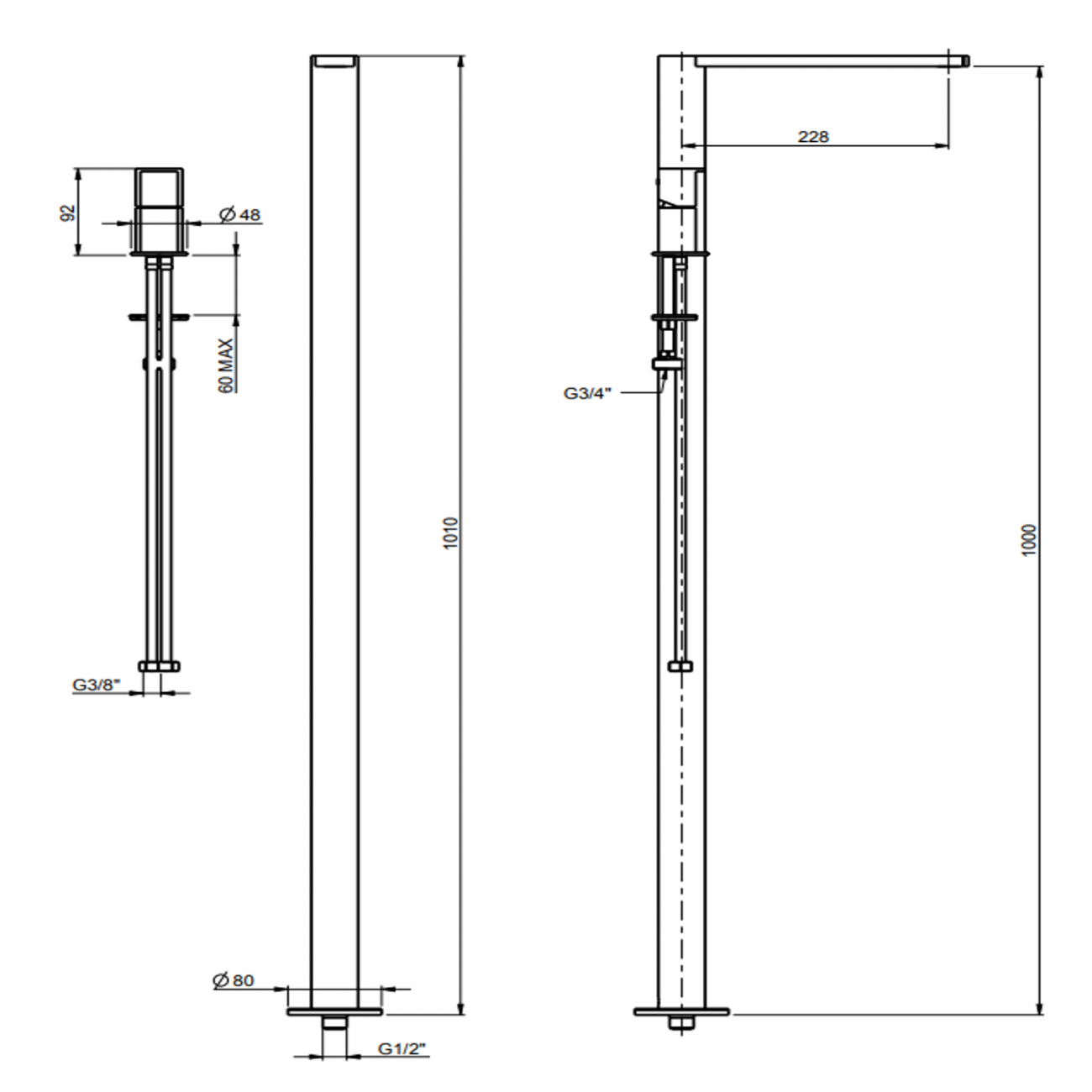 F.lli Frattini Borgia 316 Inox,  Lavabo au sol avec commande à distance