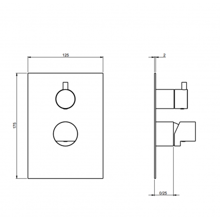 F.lli Frattini Borgia 316 Inox, Monocommande encastrée à 2 voies