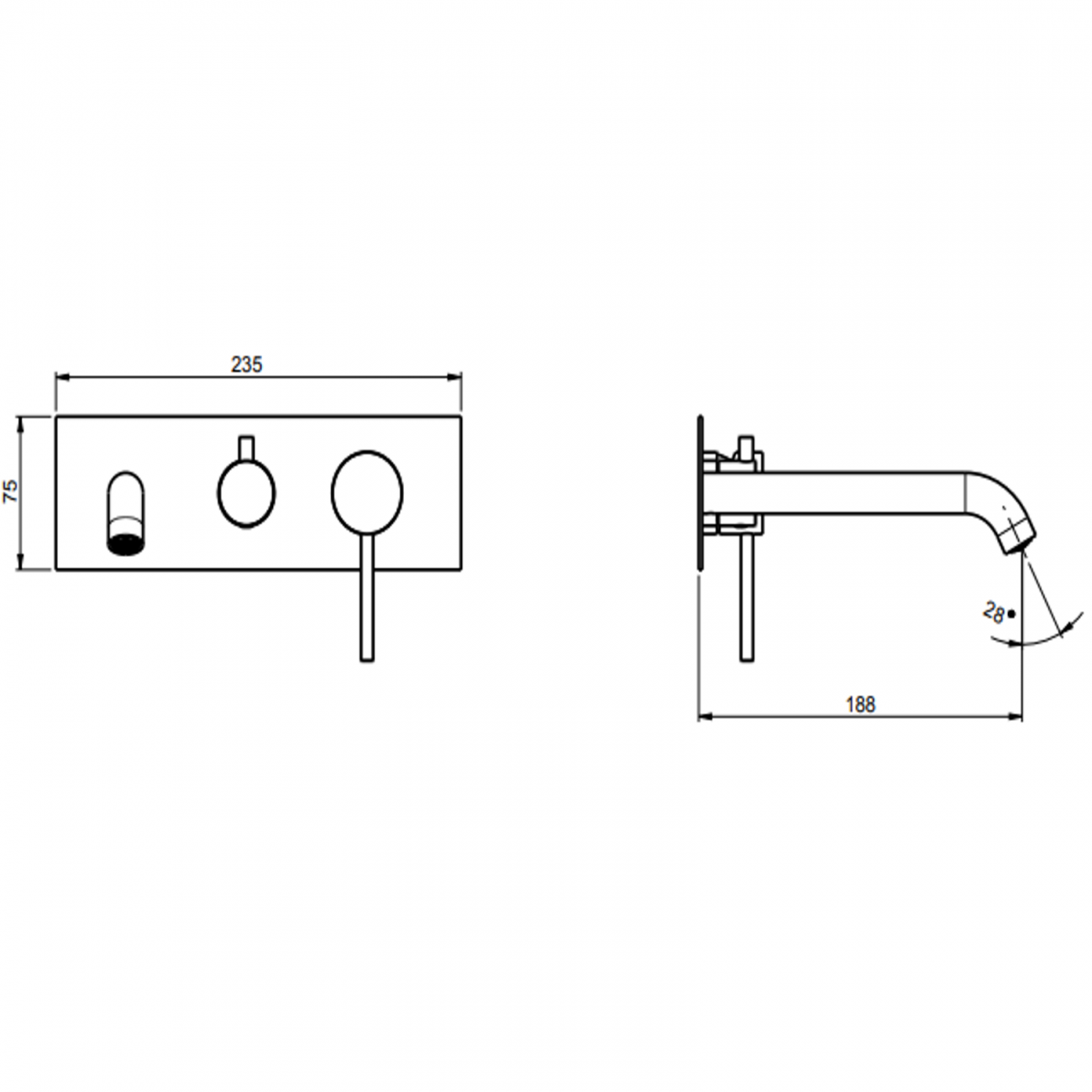 F.lli Frattini Pepe XL 316 Inox, Monocomando vasca incasso