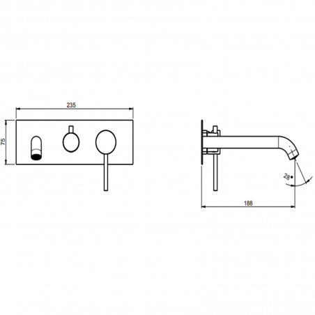 F.lli Frattini Pepe XL 316 Inox, Single lever recessed bathtub