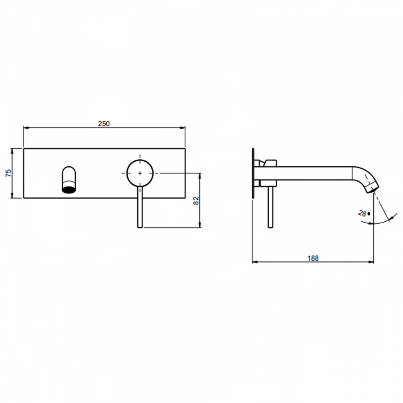 F.lli Fratini Pepe XL 316 Inox, Battery washbasin wall mounted