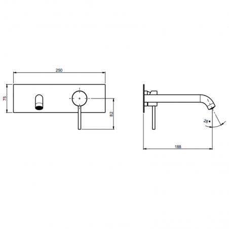 F.lli Fratini Pepe XL 316 Inox, Battery washbasin wall mounted